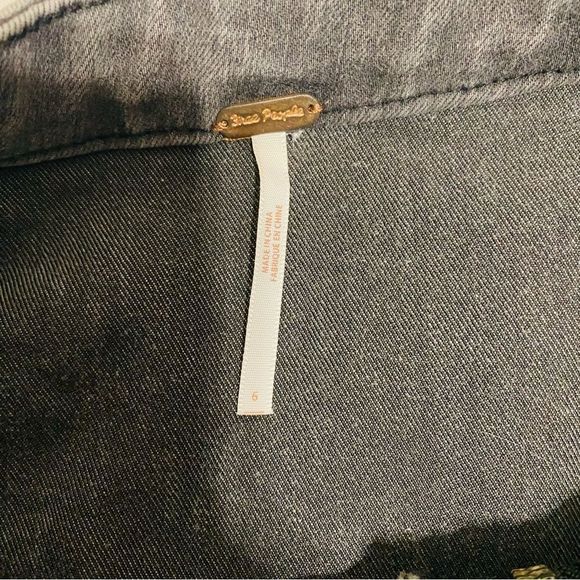 Free People Womens Gray This Way Or That Zip Up Denim Mini Skirt Size 6 - Picture 3 of 4